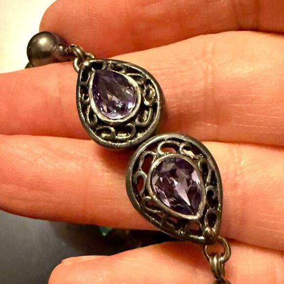 Aurora Borealis Faceted Crystal Beaded Bracelet - Picture 7 of 10